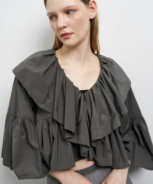 LANVIN en Bleu / ランバン オン ブルー シャツ・ブラウス | 撥水速乾ナイロンラッフルブラウス | 詳細21