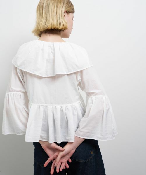 LANVIN en Bleu / ランバン オン ブルー シャツ・ブラウス | 撥水速乾ナイロンラッフルブラウス | 詳細6