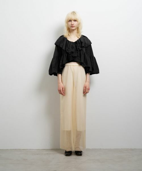 LANVIN en Bleu / ランバン オン ブルー シャツ・ブラウス | 撥水速乾ナイロンラッフルブラウス | 詳細8