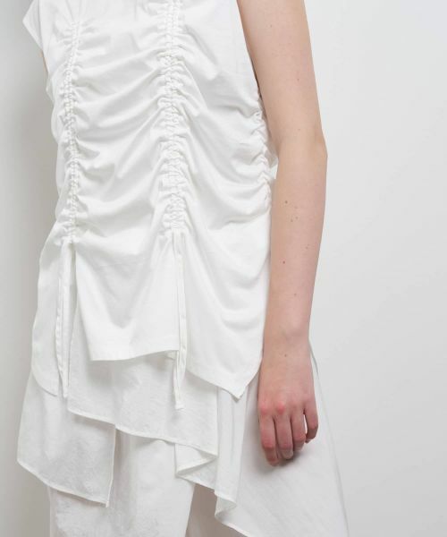 LANVIN en Bleu / ランバン オン ブルー Tシャツ | ドロストギャザーノースリーブカットソー | 詳細21