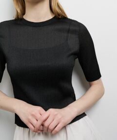 LANVIN en Bleu / ランバン オン ブルー ニット・セーター | プリーツハーフスリーブニット