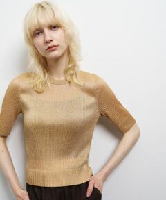 LANVIN en Bleu / ランバン オン ブルー ニット・セーター | プリーツハーフスリーブニット