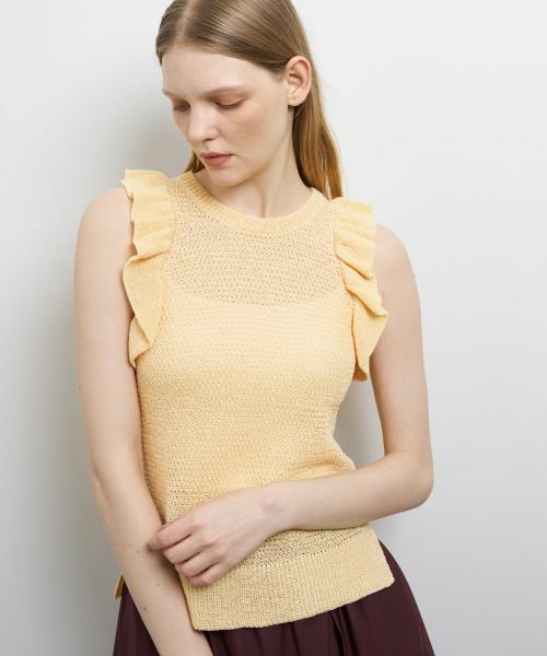 LANVIN en Bleu / ランバン オン ブルー ニット・セーター | フリルノースリーブニット | 詳細14