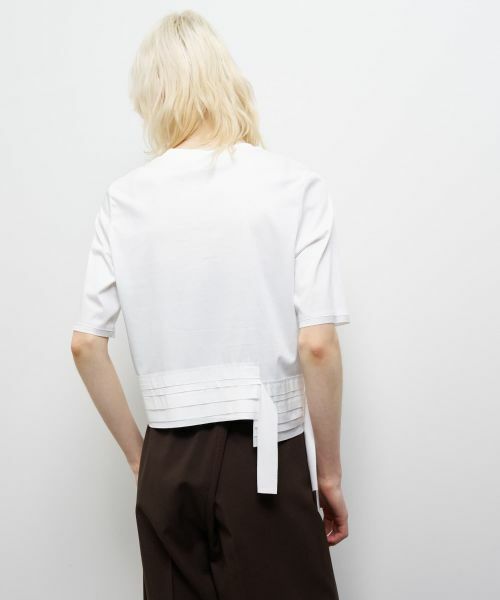 LANVIN en Bleu / ランバン オン ブルー Tシャツ | アシンメテープフリルカットソー | 詳細5