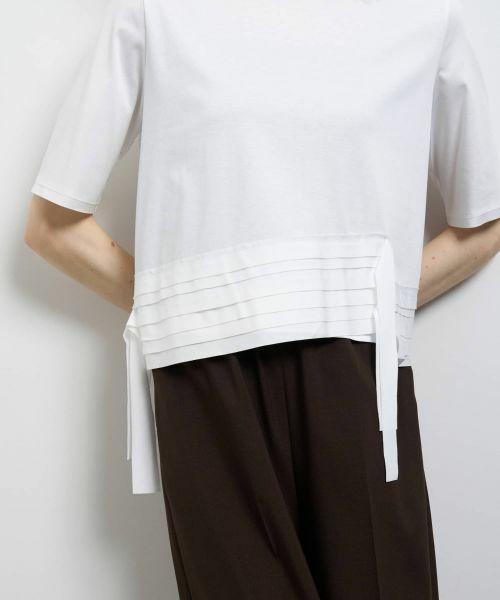 LANVIN en Bleu / ランバン オン ブルー Tシャツ | アシンメテープフリルカットソー | 詳細6