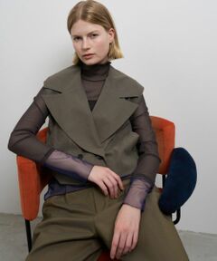 LANVIN en Bleu / ランバン オン ブルー テーラードジャケット | シアーショートベスト