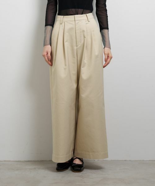 LANVIN en Bleu / ランバン オン ブルー その他パンツ | コットンギャバツータックパンツ | 詳細12