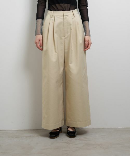 LANVIN en Bleu / ランバン オン ブルー その他パンツ | コットンギャバツータックパンツ | 詳細13