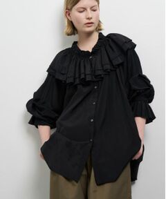 LANVIN en Bleu / ランバン オン ブルー シャツ・ブラウス | トリアセローンボリュームカラーブラウス