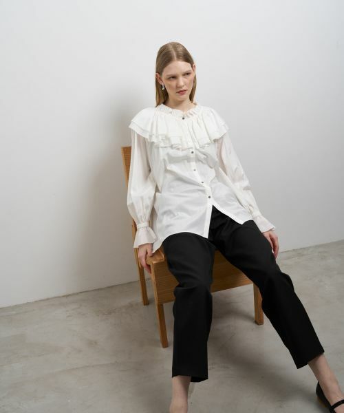 LANVIN en Bleu / ランバン オン ブルー シャツ・ブラウス | トリアセローンボリュームカラーブラウス | 詳細10