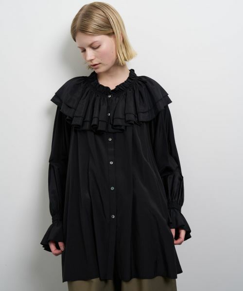 LANVIN en Bleu / ランバン オン ブルー シャツ・ブラウス | トリアセローンボリュームカラーブラウス | 詳細16