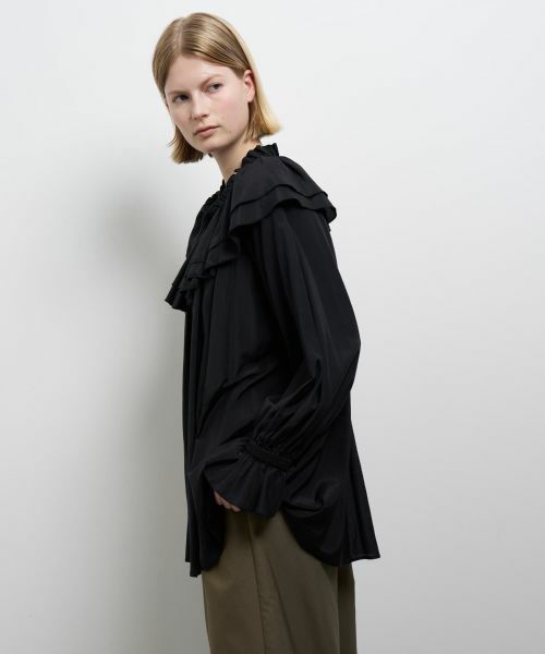 LANVIN en Bleu / ランバン オン ブルー シャツ・ブラウス | トリアセローンボリュームカラーブラウス | 詳細17