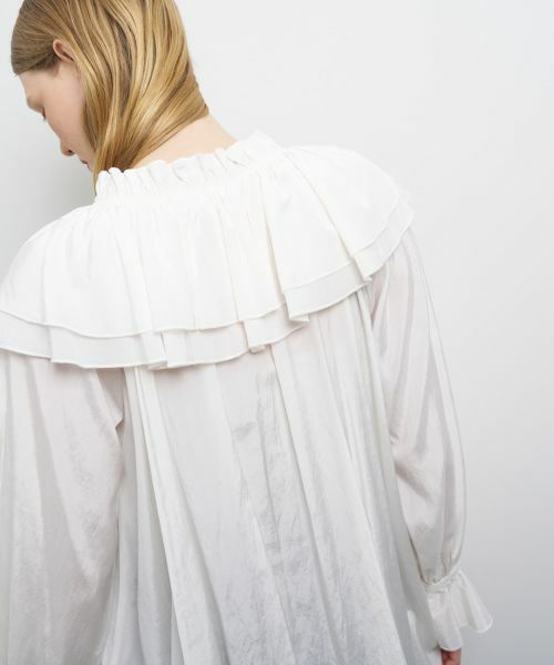 LANVIN en Bleu / ランバン オン ブルー シャツ・ブラウス | トリアセローンボリュームカラーブラウス | 詳細8