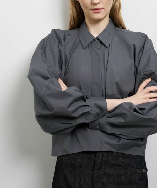 LANVIN en Bleu/ランバン オン ブルー THOMAS MASONボリュームシャツ グレー 38 LANVIN en Bleu/ランバン オン ブルー THOMAS MASONボリュームシャツ グレー 38