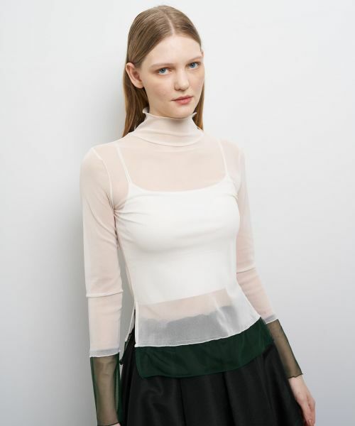 LANVIN en Bleu / ランバン オン ブルー Tシャツ | カラーポイントチュールタートル | 詳細11