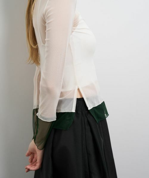 LANVIN en Bleu / ランバン オン ブルー Tシャツ | カラーポイントチュールタートル | 詳細12