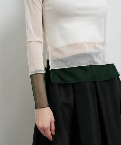 LANVIN en Bleu / ランバン オン ブルー Tシャツ | カラーポイントチュールタートル | 詳細14