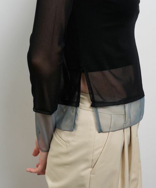 LANVIN en Bleu / ランバン オン ブルー Tシャツ | カラーポイントチュールタートル | 詳細22