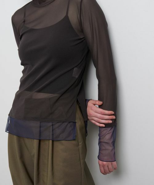 LANVIN en Bleu / ランバン オン ブルー Tシャツ | カラーポイントチュールタートル | 詳細7