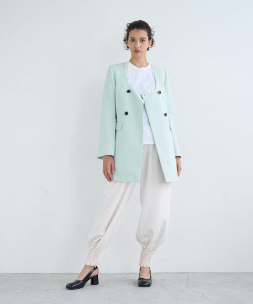 LANVIN en Bleu / ランバン オン ブルー テーラードジャケット | 【セットアップ対応商品】ドライダブルクロスノーカラージャケット | 詳細5