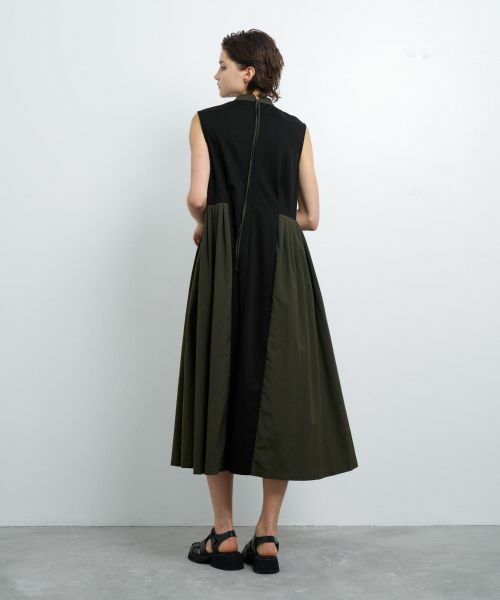 LANVIN en Bleu / ランバン オン ブルー ドレス | タフタコンビスタンドワンピース | 詳細3