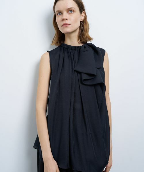 LANVIN en Bleu ランバンオンブルー ペプラムリボンカットソー LANVIN en Bleu ランバンオンブルー ペプラムリボンカットソー