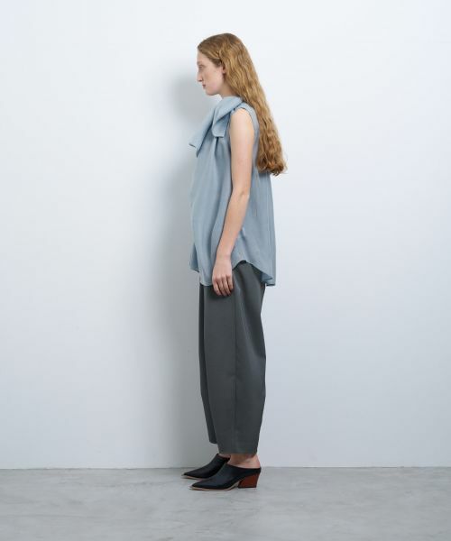 LANVIN en Bleu / ランバン オン ブルー シャツ・ブラウス | シアージョーゼットアシンメリボンブラウス | 詳細12