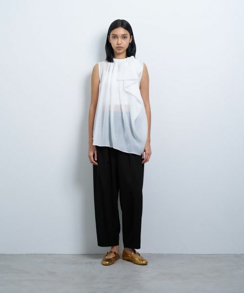 LANVIN en Bleu / ランバン オン ブルー シャツ・ブラウス | シアージョーゼットアシンメリボンブラウス | 詳細15