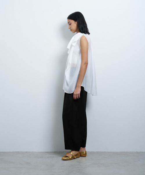 LANVIN en Bleu / ランバン オン ブルー シャツ・ブラウス | シアージョーゼットアシンメリボンブラウス | 詳細16