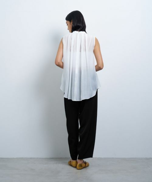 LANVIN en Bleu / ランバン オン ブルー シャツ・ブラウス | シアージョーゼットアシンメリボンブラウス | 詳細17