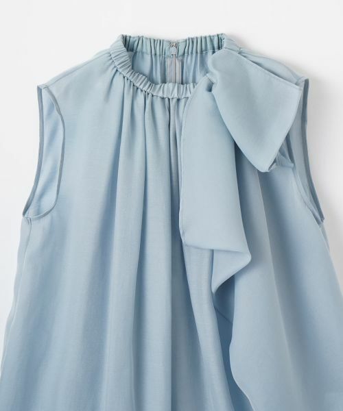 LANVIN en Bleu / ランバン オン ブルー シャツ・ブラウス | シアージョーゼットアシンメリボンブラウス | 詳細22