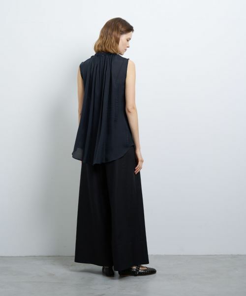 LANVIN en Bleu / ランバン オン ブルー シャツ・ブラウス | シアージョーゼットアシンメリボンブラウス | 詳細3