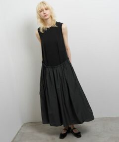 LANVIN en Bleu / ランバン オン ブルー ドレス | タフタコンビカットソーワンピース