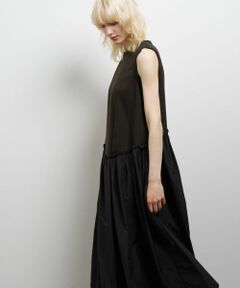 LANVIN en Bleu / ランバン オン ブルー ドレス | タフタコンビカットソーワンピース