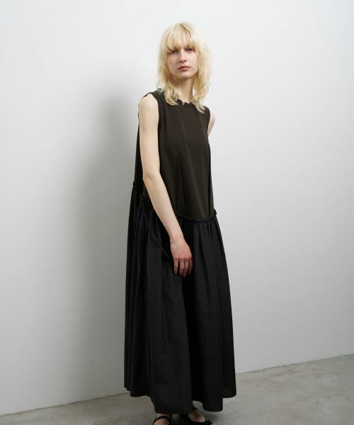 LANVIN en Bleu / ランバン オン ブルー ドレス | タフタコンビカットソーワンピース | 詳細1