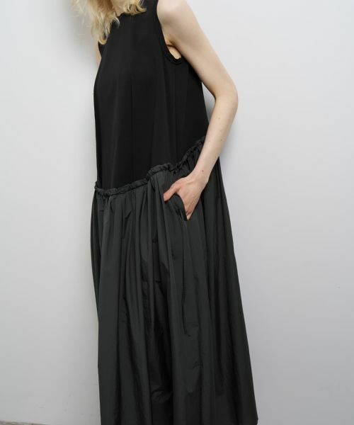 LANVIN en Bleu / ランバン オン ブルー ドレス | タフタコンビカットソーワンピース | 詳細12