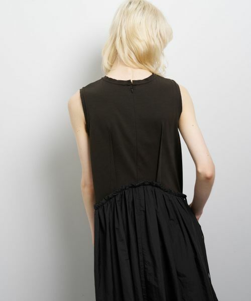 LANVIN en Bleu / ランバン オン ブルー ドレス | タフタコンビカットソーワンピース | 詳細4