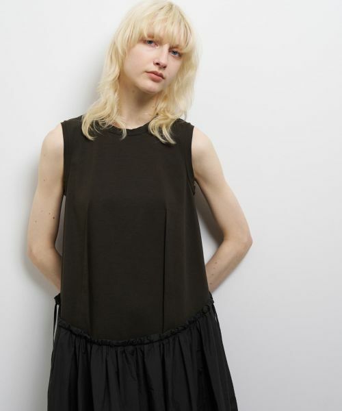 LANVIN en Bleu / ランバン オン ブルー ドレス | タフタコンビカットソーワンピース | 詳細6