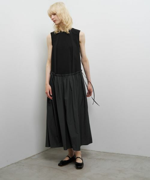 LANVIN en Bleu / ランバン オン ブルー ドレス | タフタコンビカットソーワンピース | 詳細7