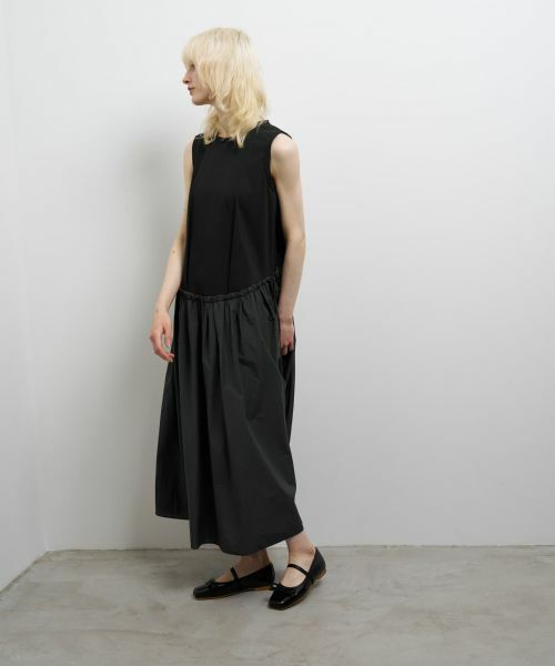 LANVIN en Bleu / ランバン オン ブルー ドレス | タフタコンビカットソーワンピース | 詳細8