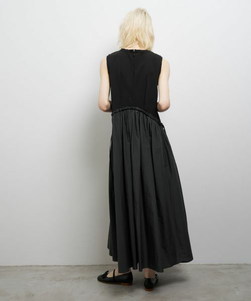 LANVIN en Bleu / ランバン オン ブルー ドレス | タフタコンビカットソーワンピース | 詳細9