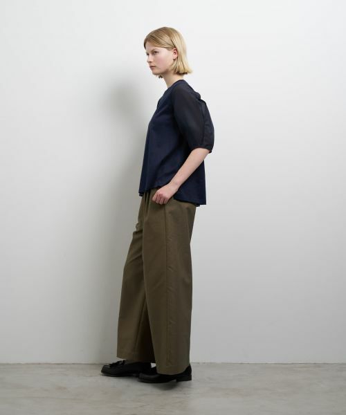 LANVIN en Bleu / ランバン オン ブルー Tシャツ | シアーコクーンスリーブコンビカットソー | 詳細2