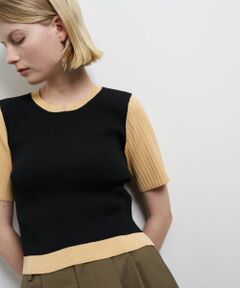 LANVIN en Bleu / ランバン オン ブルー ニット・セーター | カラーブロックリブニット