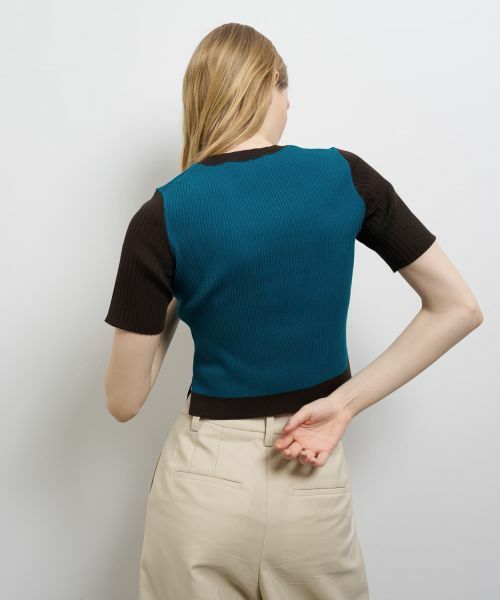 LANVIN en Bleu / ランバン オン ブルー ニット・セーター | カラーブロックリブニット | 詳細7