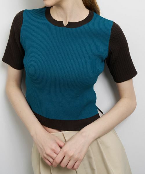 LANVIN en Bleu / ランバン オン ブルー ニット・セーター | カラーブロックリブニット | 詳細8