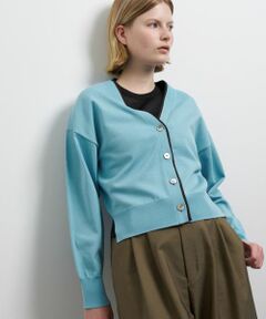 LANVIN en Bleu / ランバン オン ブルー カーディガン・ボレロ | カラーポイントVネックカーディガン