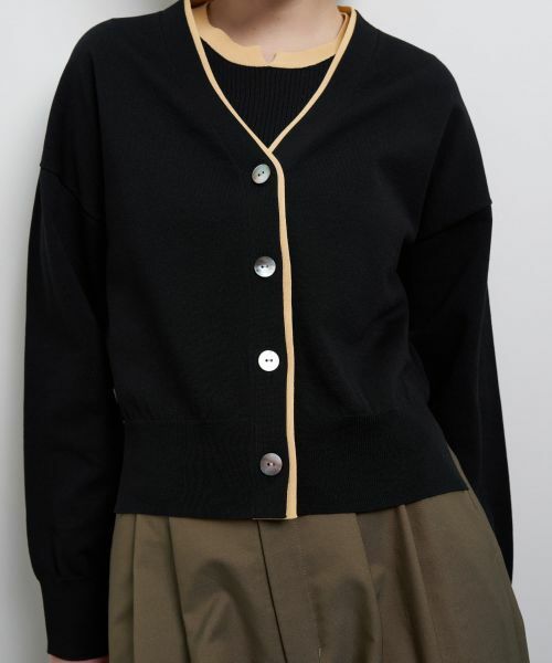 LANVIN en Bleu / ランバン オン ブルー カーディガン・ボレロ | カラーポイントVネックカーディガン | 詳細21