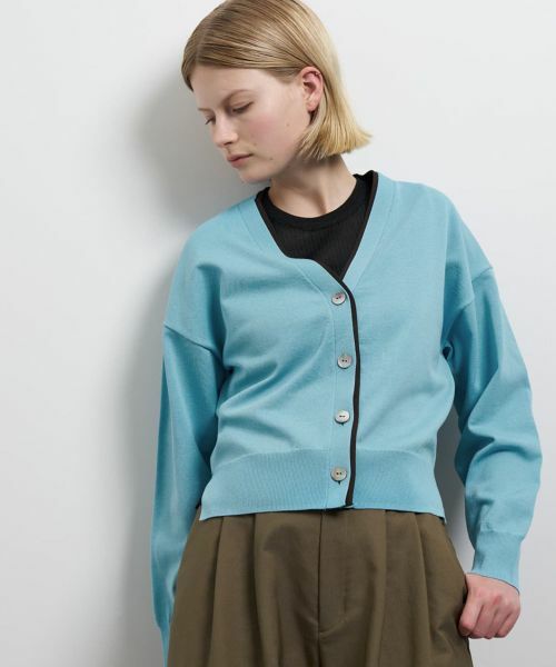 LANVIN en Bleu / ランバン オン ブルー カーディガン・ボレロ | カラーポイントVネックカーディガン | 詳細4