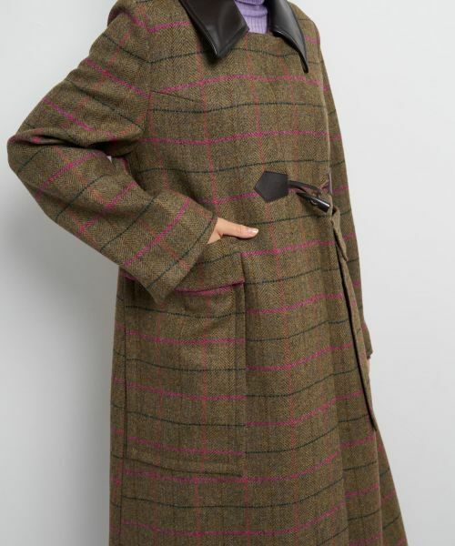 LANVIN en Bleu / ランバン オン ブルー その他アウター | チェックツイードコート | 詳細10
