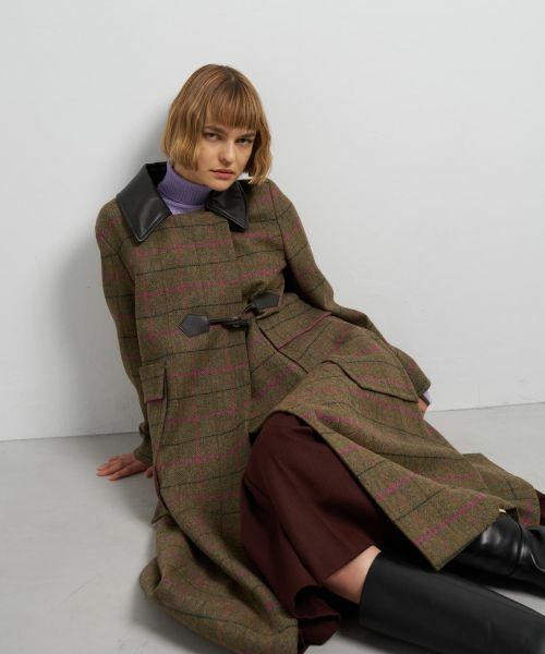 LANVIN en Bleu / ランバン オン ブルー その他アウター | チェックツイードコート | 詳細11